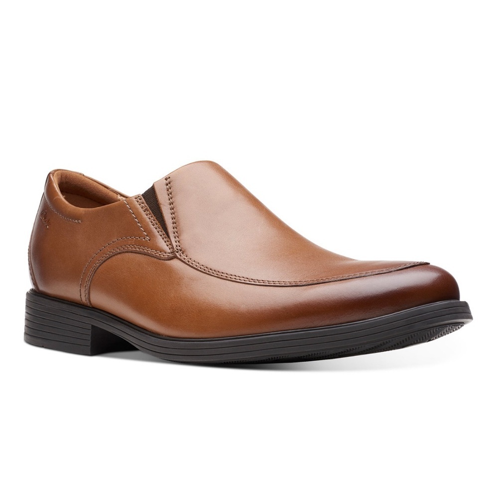 Clarks Men’s Whiddon Step Loafers- Size 8.5 - Dark Tan Leather